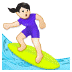 🏄🏻‍♀️ woman surfing: light skin tone display on Samsung